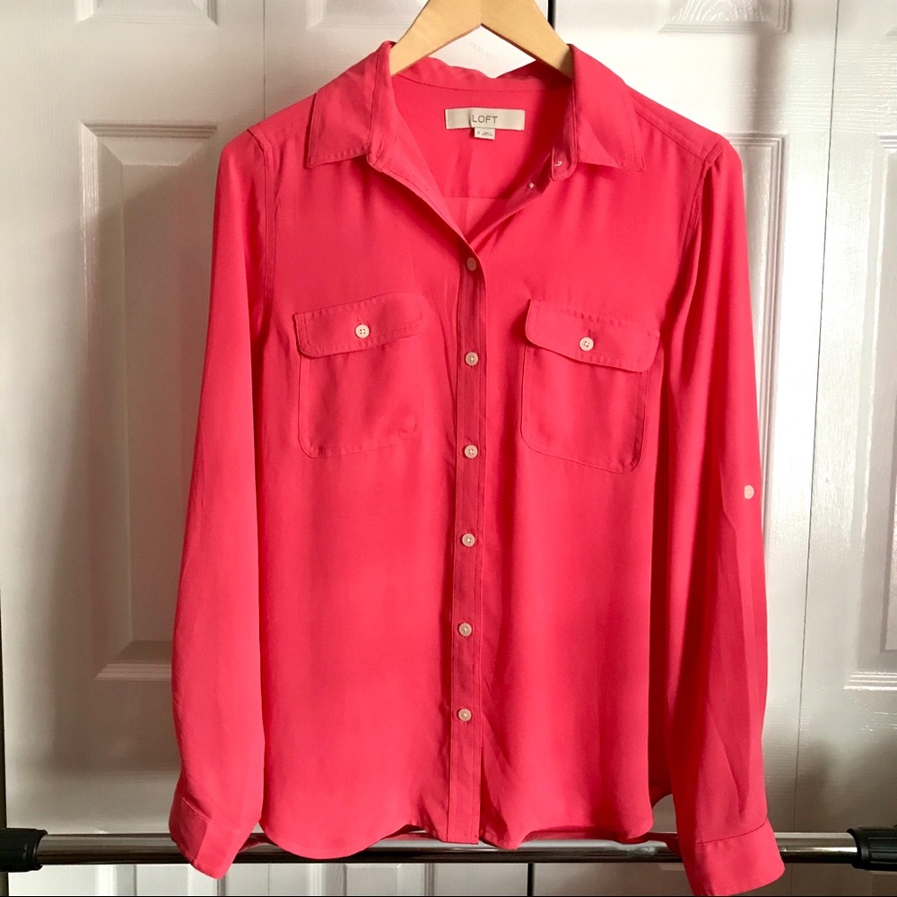 Coral LOFT Utility Shirt
